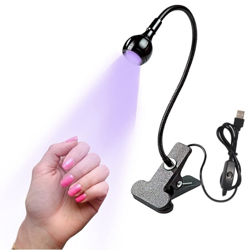 Mini USB Εύκαμπτη Λάμπα UV & LED με Clip Στερέωσης 3W