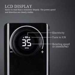 Επαναφορτιζόμενος φορητός τροχός νυχιών 35.000rpm Γκρι