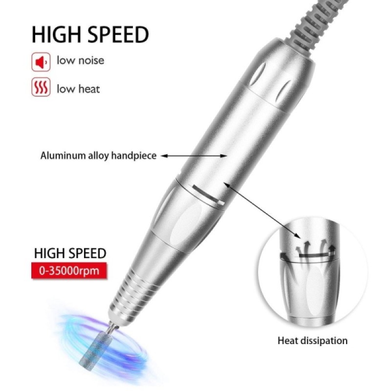 Στυλό για Τροχό Νυχιών 25000-35000 Στροφών 5-Pin Silver Στυλό για Τροχό Νυχιών 25000-35000 Στροφών 5-Pin Silver