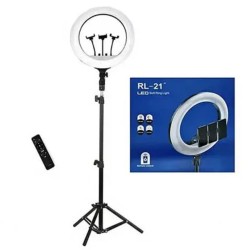 RL-21 Ring Light 56cm 22'' 2700 - 6500K με Τρίποδο Δαπέδου και Βάση για Κινητό RL-21 Ring Light 56cm 22'' 2700 - 6500K με Τρίποδο Δαπέδου και Βάση για Κινητό