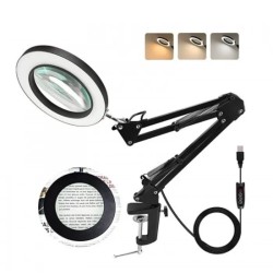 Μεγεθυντικός Φακός Φωτιστικό με 72 Led 11CM με σφικτήρα Γραφείου