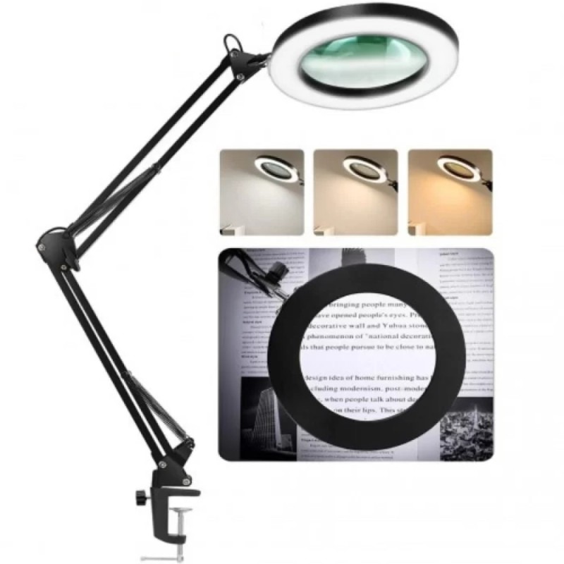 Μεγεθυντικός Φακός Φωτιστικό με 72 Led 11CM με σφικτήρα Γραφείου