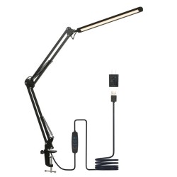 Φωτιστικό Γραφείου LED με Σπαστό Βραχίονα και Σφικτήρα Γραφείου 12 Watt Μαύρο