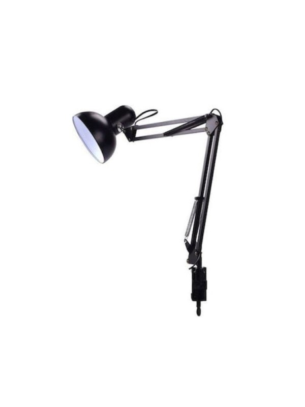 Φωτιστικό Γραφείου με Σπαστό Βραχίονα και Σφικτήρα-Κλιπ Μαύρο