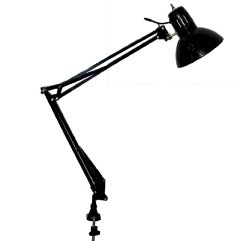 Φωτιστικό Γραφείου με Σπαστό Βραχίονα και Σφικτήρα-Κλιπ Μαύρο