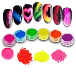 Σκόνες Neon Pigment Για Νύχια Και Μακιγιάζ 6 Τεμάχια