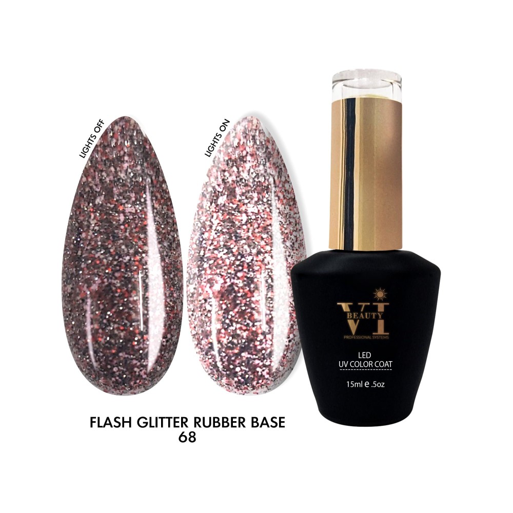 Disco Flash Glitter 68 Rubber Base Beauty VI 15m-madDAME