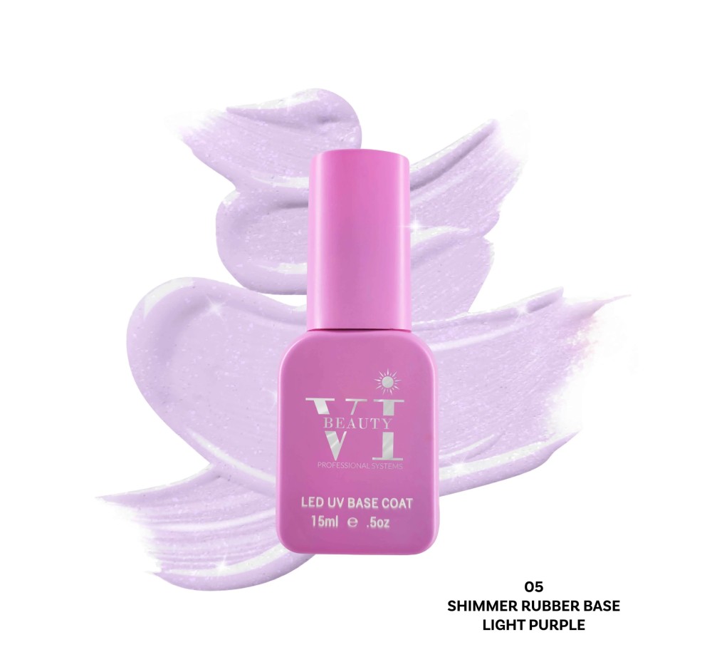 Rubber Base 05 Shimmer Light Purple Beauty VI 15ml-madDAME