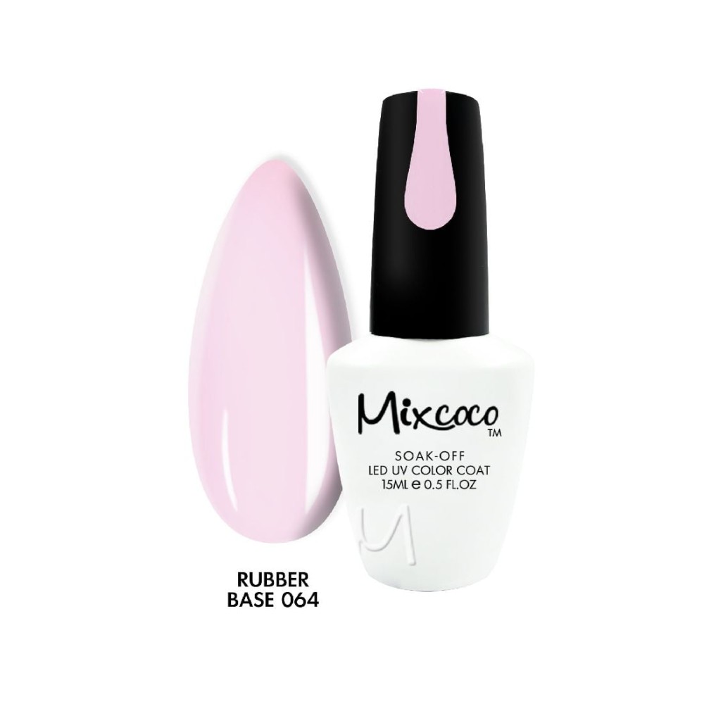 Rubber Base 64 Baby Pink Βάση Καουτσούκ Mixcoco 15ml-madDAME