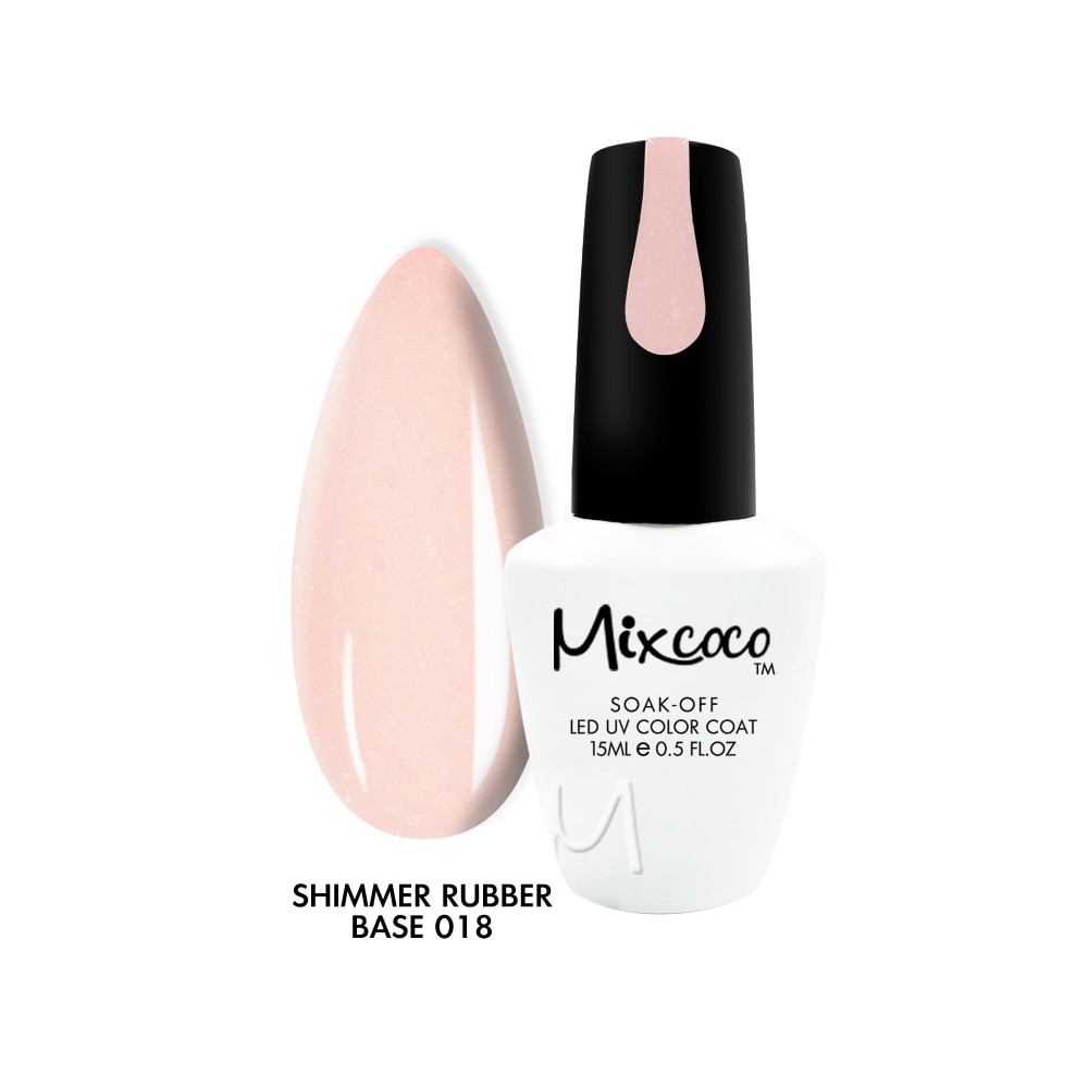 Rubber Base 18 Shimmer Cover Pink Βάση Καουτσούκ Mixcoco 15ml-madDAME