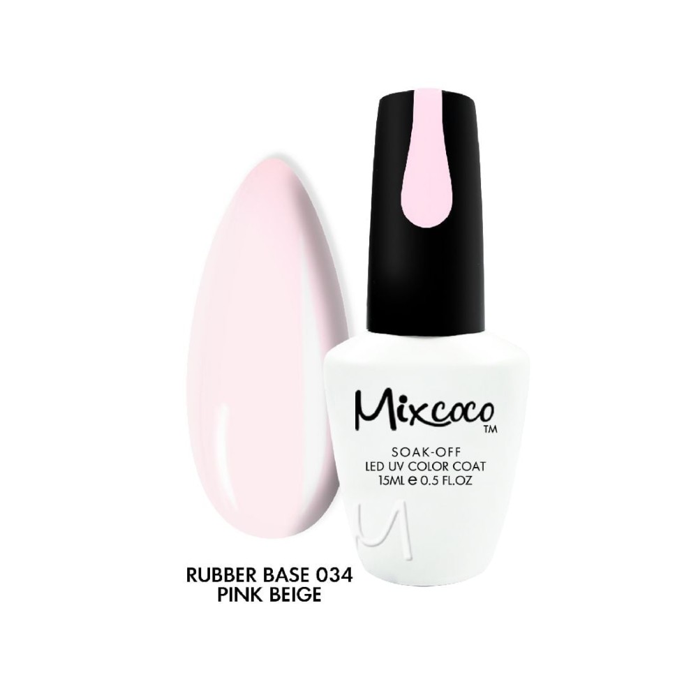 Rubber Base 34 Pink Beige Βάση Καουτσούκ Mixcoco 15ml-madDAME